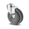 Roulette pivotante de chariot de supermarché CADDIE à oeil diamètre 125 mm avec frein pour tapis roulant escalator - 80 Kg