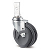 Roulette pivotante de chariot de supermarché CADDIE à patte verticale diamètre 125 mm avec frein pour tapis roulant escalator