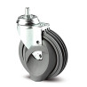 Roulette pivotante de chariot de supermarché CADDIE à tige filetée diamètre 125 mm avec frein pour tapis roulant escalator