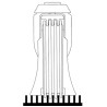 Roulette pivotante de chariot de supermarché CADDIE à tige filetée diamètre 125 mm avec frein pour tapis roulant escalator