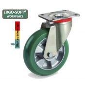 Roulette pivotante diamètre 200 mm roue polyuréthane vert ERGO-SOFT® - 700 Kg