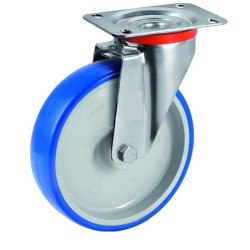 Roulette pivotante diamètre 80 mm roue polyuréthane BLEU-SOFT® - 75 Kg