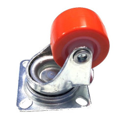 Roulette pivotante diamètre 30 mm roue polyuréthane rouge - 30 Kg