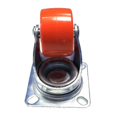 Roulette pivotante diamètre 30 mm roue polyuréthane rouge - 30 Kg