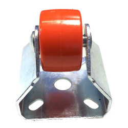 Roulette polyuréthane rouge fixe diamètre 30mm fixation à platine