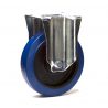 Roulette fixe caoutchouc EASYROLL® BLEU diamètre 100 mm roulement à rouleaux - 140 Kg