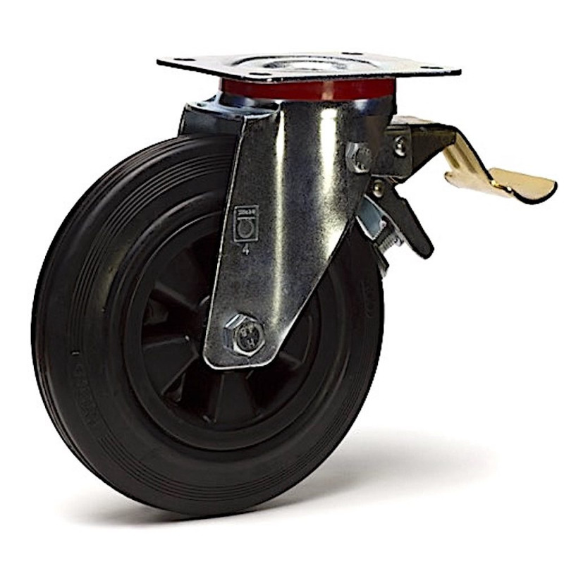 Roulette pivotante pour meuble - à roues jumelées - sans frein - Ø de la  roue 35 à 50 mm - hauteur totale 46 à 53 mm - capacité de charge 50 à 70 kg