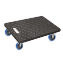 Plateau roulant de manutention 600x400 XTREME® 4x pivotantes caoutchouc EASYROLL® BLEU - 450 Kg