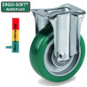 Roulette fixe diamètre 100 mm polyuréthane vert ERGO-SOFT®  - 200Kg