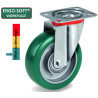 Roulette pivotante diamètre 100 mm polyuréthane vert ERGO-SOFT® - 200Kg