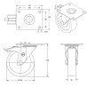 Roulette pivotante à frein diamètre 160 mm caoutchouc EASYROLL® NOIR MAX - 400 Kg