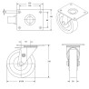 oulette pivotante, diamètre 150 fixation à platine ,polyamide 6.6 renforcé, charge 850 Kg