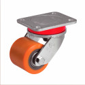 Roulette fixe diamètre 85 polyuréthane FORTHANE® marron jante fonte - 800Kg