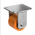 Roulette fixe diamètre 85 polyuréthane FORTHANE® marron jante fonte - 800Kg