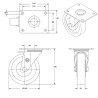 Roulette fixe diamètre 160 mm roue polyuréthane vert ERGO-SOFT® - 500 Kg