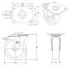 Roulette pivotante à frein diamètre 200 mm roue polyuréthane vert ERGO-SOFT® - 700 Kg