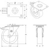 Roulette pivotante à frein diamètre 100 mm polyuréthane vert ERGO-SOFT®  - 200Kg