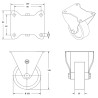Lot de 4 roulettes INOX pivotantes à frein et fixes polyuréthane rouge 100 mm - 510Kg
