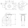 Roulette INOX pivotante diamètre 150 mm roue polyuréthane rouge - 300 Kg