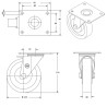 Lot de 4 roulettes INOX pivotantes et fixes caoutchouc non tachant 125 mm - 300Kg