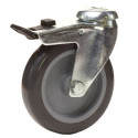 Roulette à oeil pivotante à frein diamètre 50 mm Caoutchouc Thermoplastique GRIS - 40 Kg