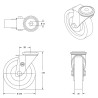 Lot de 4 roulettes à oeil INOX pivotantes et pivotantes à frein polyuréthane BLEU-SOFT®  100 mm - 360 Kg