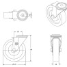 Lot de 4 roulettes à Oeil INOX pivotantes et pivotantes à frein caoutchouc non tachant 125 mm - 300Kg