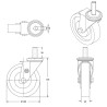 Roulette pivotante diamètre 160 mm caoutchouc noir tige lisse 26 x 56 mm