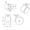 Lot de 4 roulettes pivotantes jumelées  noir 40 mm - 120 Kg