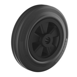Roue caoutchouc noir diamètre 100 x 30 alésage 12 longueur de moyeu 40 mm roulement à rouleaux