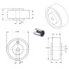 Roue caoutchouc EASYROLL® BLEU 100 x 35 alésage 12 longueur de moyeu 40 mm