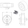 Roue caoutchouc EASYROLL® BLEU 160 x 48 alésage 20 longueur de moyeu 55 mm roulement à billes