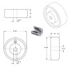 Roue caoutchouc EASYROLL® NOIR, 100 x 40 alésage 12 longueur de moyeu 40 mm  roulement à billes