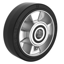 Roue caoutchouc EASYROLL® NOIR, 125 x 40 alésage 20 longueur de moyeu 50 mm  roulement à billes