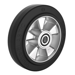 Roue caoutchouc EASYROLL® NOIR, 160 x 50 alésage 20 longueur de moyeu 60 mm  roulement à billes