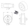 Roue caoutchouc EASYROLL® NOIR,  200 x 50 alésage 20 longueur de moyeu 60 mm  roulement à billes