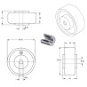 Roue caoutchouc EASYROLL® NOIR MAX, 125 x 50 alésage 20 longueur de moyeu 55 mm roulement à billes