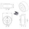 Roue caoutchouc EASYROLL® NOIR MAX, 150 x 50 alésage 20 longueur de moyeu 55 mm roulement à billes
