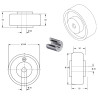 Roue caoutchouc EASYROLL® NOIR MAX, 150 x 50 alésage 25 longueur de moyeu 55 mm roulement à billes