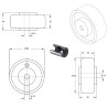 Roue polyamide blanc diamètre 80 x 30 alésage 12 longueur de moyeu 40 mm