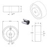 Roue polyamide blanc diamètre 100 x 40 alésage 12 longueur de moyeu 40 mm roulement à rouleaux