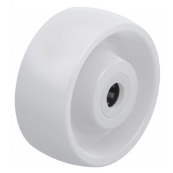 Roue polyamide blanc diamètre 80 x 30 alésage 12 longueur de moyeu 40 mm