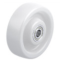 Roue polyamide blanc diamètre 100 x 35 alésage 12 longueur de moyeu 40 mm roulement à billes