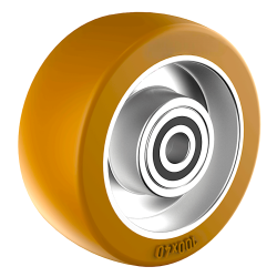 Roue polyuréthane jante aluminium 100 x 40 alésage 12 longueur de moyeu 40 mm roulement à billes