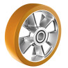 Roue polyuréthane jante aluminium 180 x 50 alésage 20 longueur de moyeu 60 mm roulement à billes