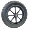 Roue brouette caoutchouc plein 400x80 alésage 20 moyeu 74 mm rouleaux