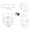 Roue brouette caoutchouc plein diamètre 400 x 80 alésage 25 longueur de moyeu 74 mm roulement à rouleaux