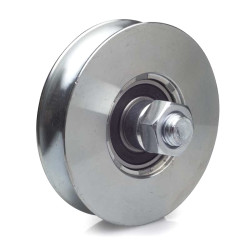 Roue à gorge ronde diamètre 60 x 16  pour rail rond de Ø12 - 100 Kg