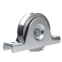 Roue à gorge en V Ø 100 mm pour rail en V , monture à encastrer