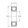 6004-2RS - Roulement à billes 20 x 42 x 12 mm